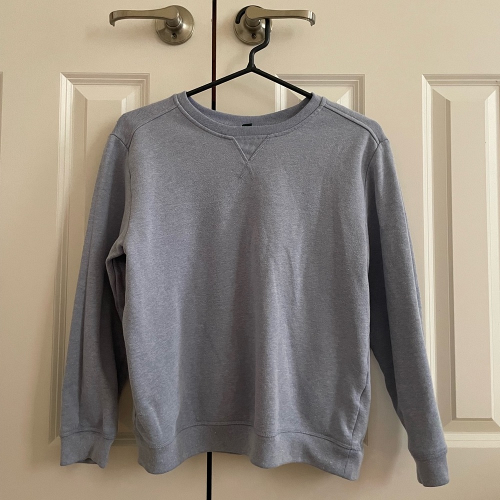 Blue crewneck sweatshirt